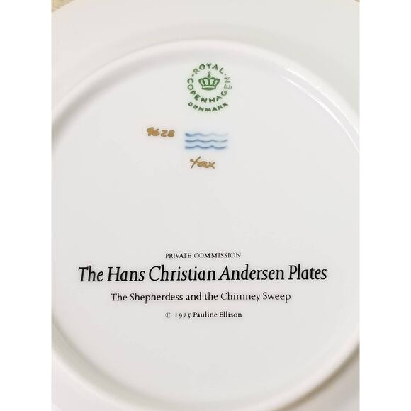 Royal Copenhagen Wall Decor Plate 1975 Shepherdess Hans Christian Andersen Vtg - Picture 10 of 12